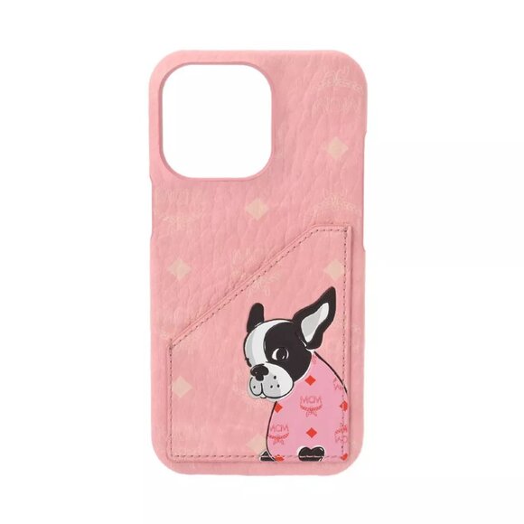 MCM iPhone13 Pro French Bulldog Smartphone Case Visetos Pink - Picture 1 of 12